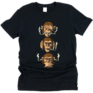 Cannabis Shirt, Stoner Shirt, Three Wise Monkeys Shirt, Weed Shirt, Stoner Clothes, Weed Clothes - Psychonautica Store