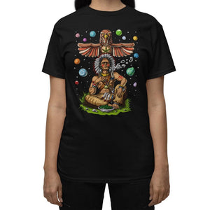 Native American Chief Smoking Weed T-Shirt, Native American Chief T-Shirt, Stoner Shirt, Cannabis Shirt - Psychonautica Store