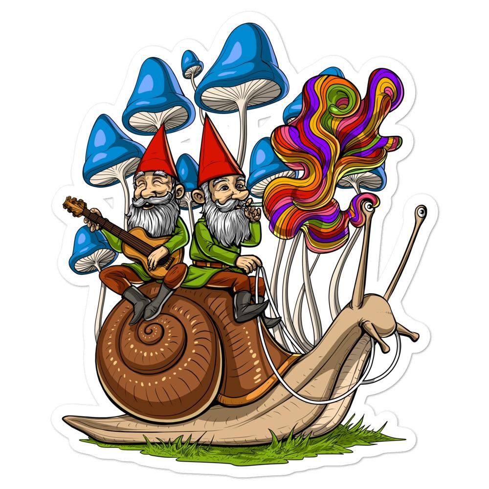 Hippie Gnomes Stickers, Psychedelic Gnomes Stickers, Psychedelic Stickers, Trippy Decals, Gnomes Smoking Weed, Magic Mushrooms Sticker - Psychonautica Store