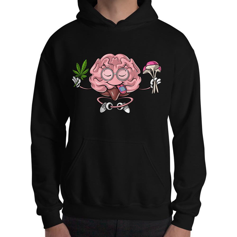 Psychedelic Brain Hoodie, Trippy Brain Hoodie, Funny Weed Hoodie, Hippie Clothes, Stoner Hoodie, Stoner Clothing - Psychonautica Store