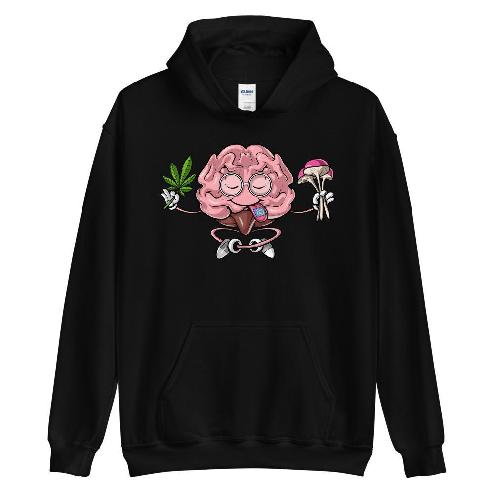 Psychedelic Brain Hoodie, Trippy Brain Hoodie, Funny Weed Hoodie, Hippie Clothes, Stoner Hoodie, Stoner Clothing - Psychonautica Store