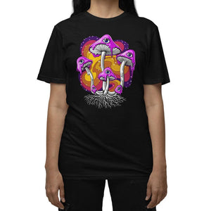 Psychedelic Mushrooms T-Shirt, Unisex Mushrooms T-Shirt, Trippy Mushrooms Shirts, Shrooms Clothes, Mushroom Clothing, Psilocybin Mushrooms Apparel - Psychonautica Store