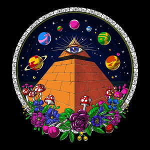 Psychedelic Pyramid, Space Egyptian Pyramids, Trippy Space, Illuminati Pyramid, Fantasy Pyramid - Psychonautica Store