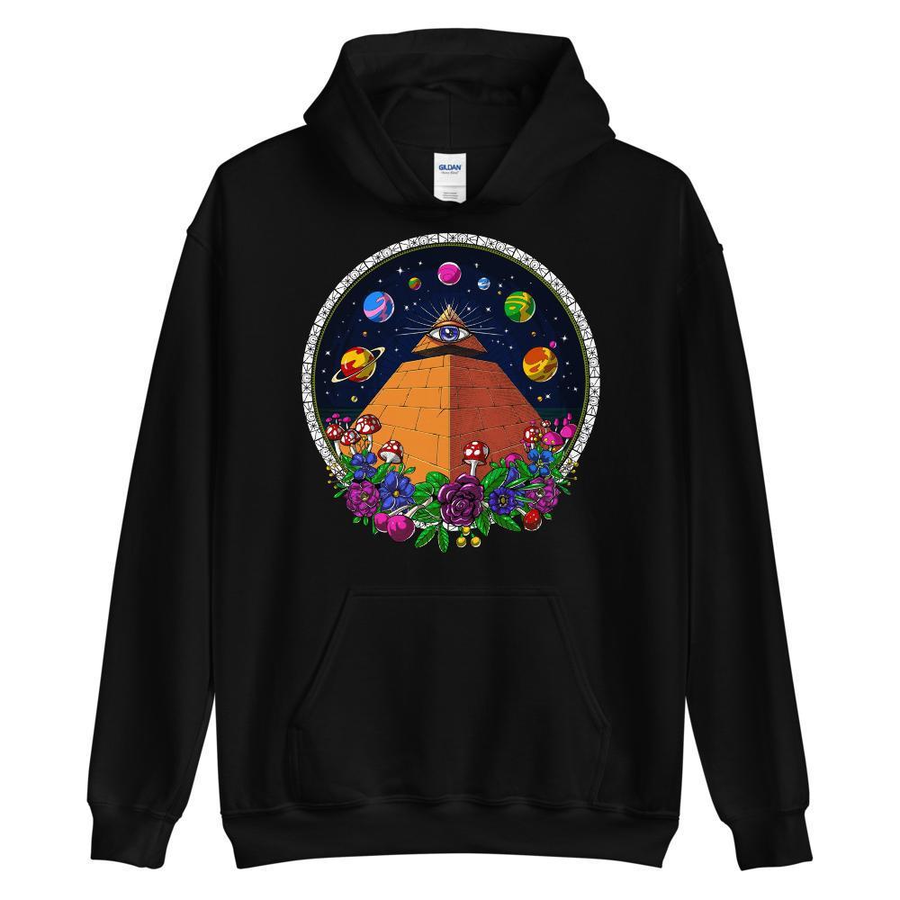 Psychedelic Pyramid Hoodie, Egyptian Pyramids Hoodie, Trippy Pyramid Hoodie, Hippie Clothes, Festival Clothing - Psychonautica Store