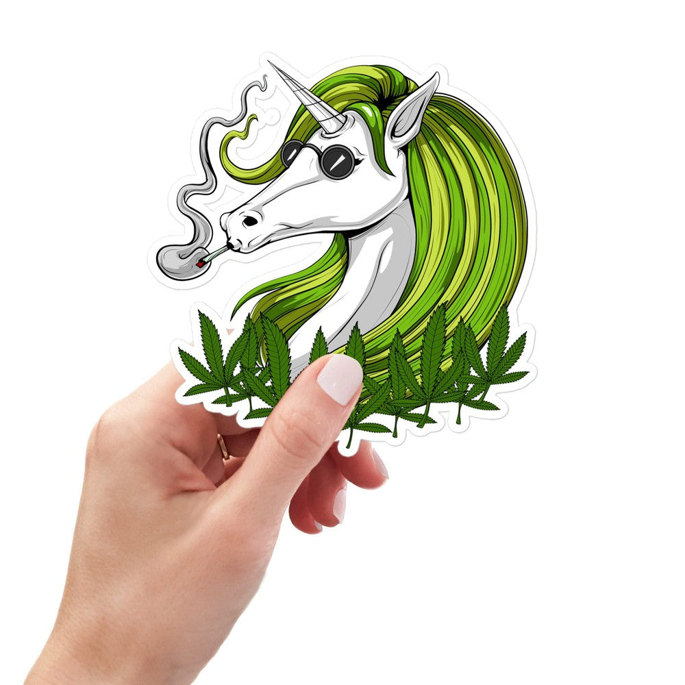 Unicorn Smoking Weed Sticker, Hippie Unicorn Sticker, Cannabis Stickers, Psychedelic Unicorn Sticker, Stoner Sticker, Hippie Decals - Psychonautica Store