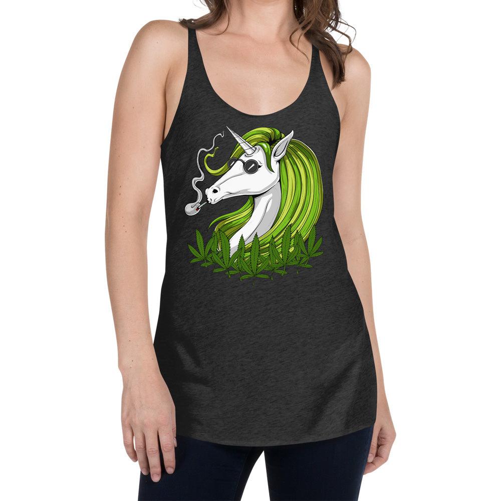 Unicorn Smoking Weed Tank Top, Hippie Womens Tank Top, Cannabis Tank Top, Stoner Clothing, Hippie Clothes - Psychonautica Store