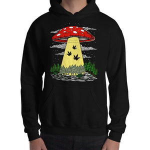 Weed Alien Abduction Hoodie, Funny Cannabis Hoodie, Stoner Clothing, Hippie Clothes, Marijuana Hoodie, Alien Abduction Hoodie - Psychonautica Store