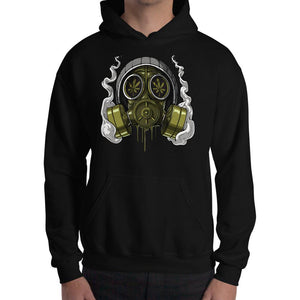 Weed Gas Mask, Weed Mens Hoodie, Stoner Clothes, Cannabis Sweatshirt, Marijuana Hoodie, Stoner Clothing - Psychonautica Store