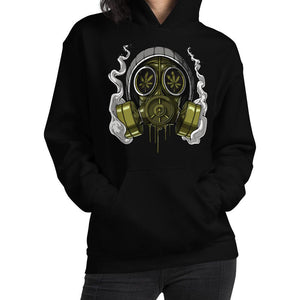 Weed Gas Mask, Weed Mens Hoodie, Stoner Clothes, Cannabis Sweatshirt, Marijuana Hoodie, Stoner Clothing - Psychonautica Store