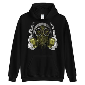 Weed Gas Mask, Weed Mens Hoodie, Stoner Clothes, Cannabis Sweatshirt, Marijuana Hoodie, Stoner Clothing - Psychonautica Store