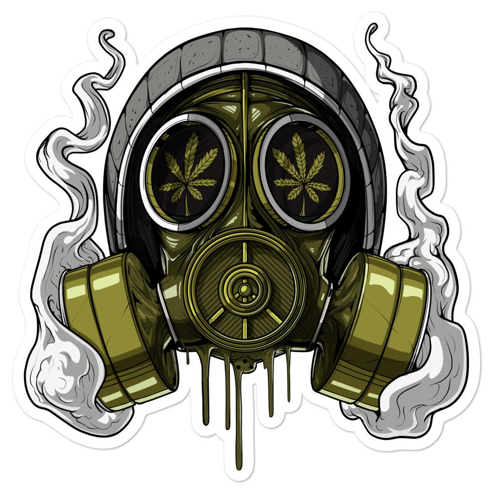 Stoner Gas Mask Sticker, Weed Stickers, Stoner Decals, Cannabis Stickers, Marijuana Stickersm, Ganja Sticker - Psychonautica Store