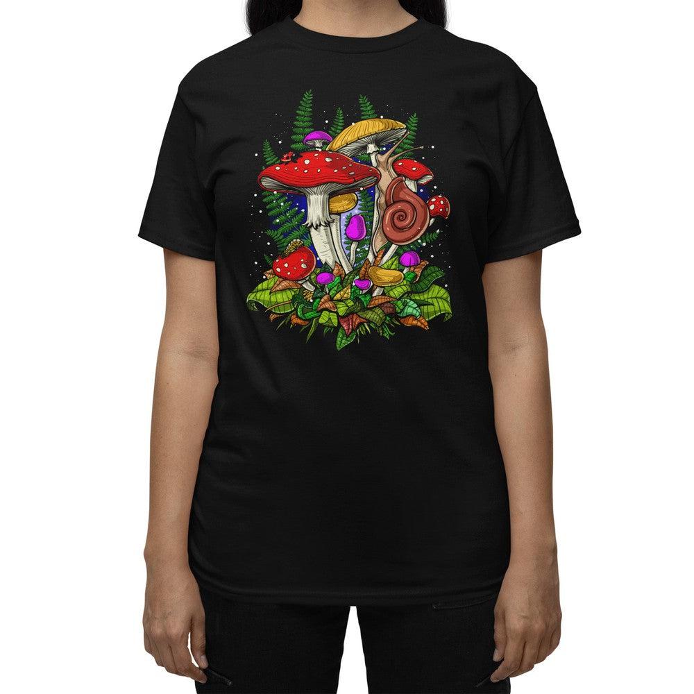 Amanita Mushrooms Shirt, Forest Mushrooms Shirt, Mushrooms T-Shirt, Cottagecore Shirt, Mushrooms Clothing, Mushroom Clothing - Psychonautica Store