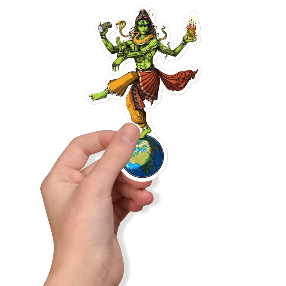 Shiva Alien Sticker,Psychedelic Alien Sticker, Alien Yoga Decal, Shiva Nataraja Sticker, Hindu God Decals, Spiritual Sticker, Hinduism Stickers - Psychonautica Store