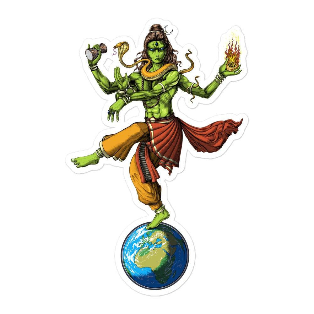 Alien Shiva Sticker,Psychedelic Alien Sticker, Alien Yoga Decal, Shiva Nataraja Sticker, Alien Hindu God Decals, Hippie Alien Sticker, Psychedelic Alien Stickers - Psychonautica Store