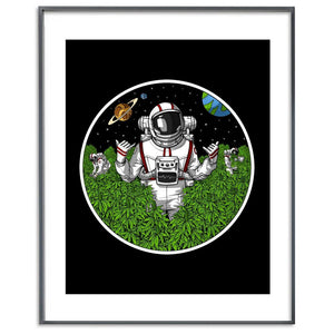 Astronaut Weed Poster, Stoner Poster, Weed Art Print, Marijuana Poster, Cannabis Art Print, Astronaut Smoking Weed, Ganja Smoker Poster - Psychonautica Store