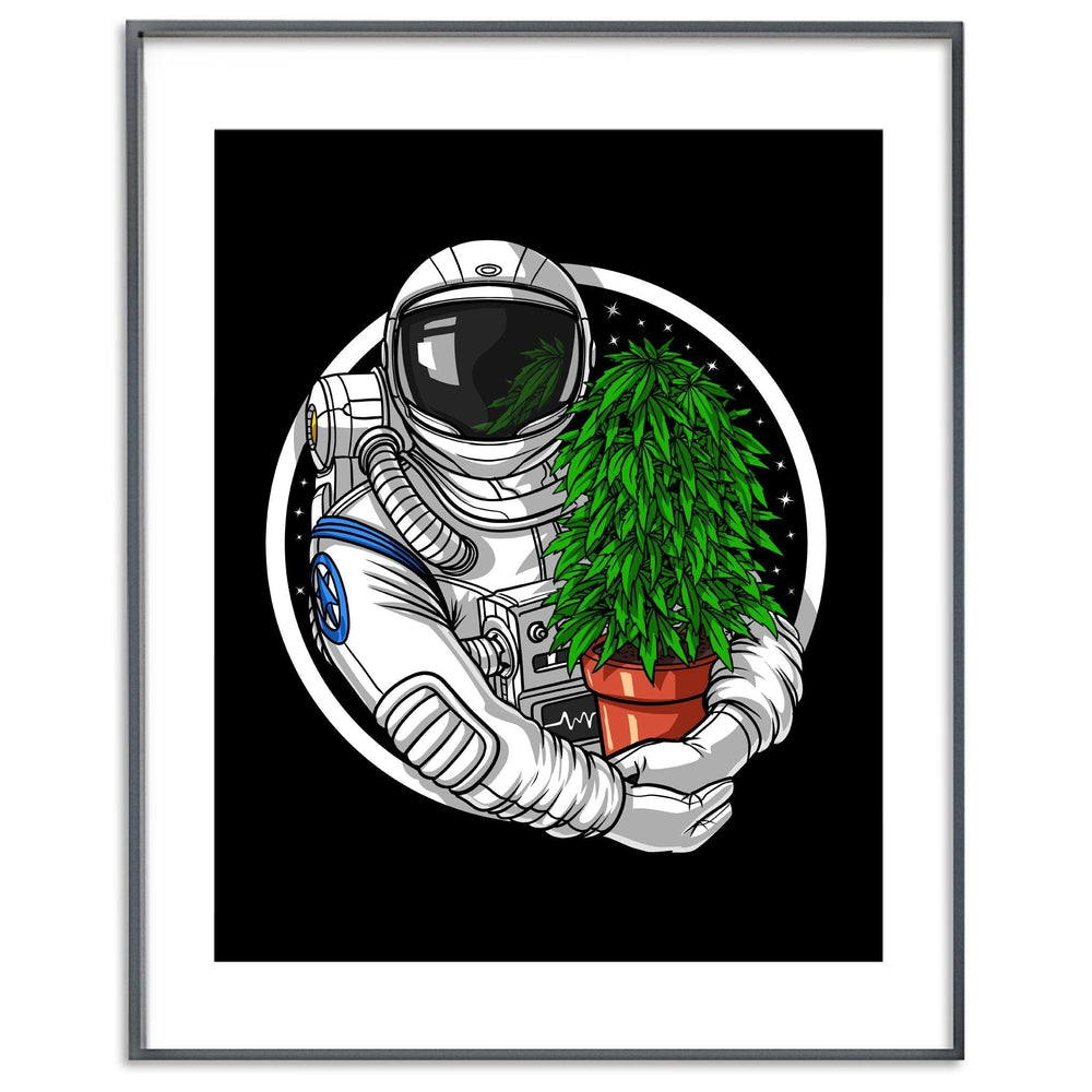 Astronaut Weed Poster, Stoner Poster, Weed Art Print, Marijuana Poster, Cannabis Art Print, Stoner Art Prints - Psychonautica Store