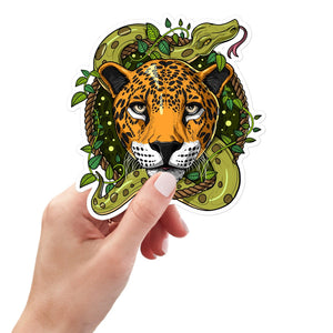Ayahuasca Sticker, Jaguar Sticker, Psychedelic Stickers, Jaguar Decals, Jungle Stickers, DMT Sticker, Psychedelic Jaguar Sticker, Snake Sticker, Ayahuasca Decals - Psychonautica Store