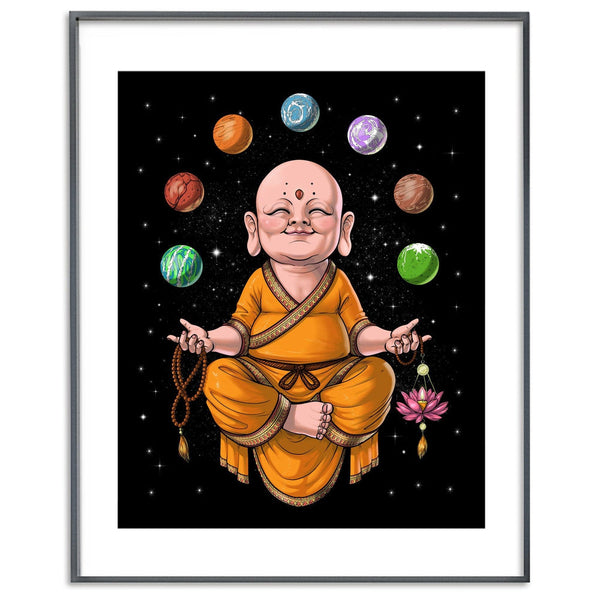 be happy little buddha - zen little buddha lotus position  Poster