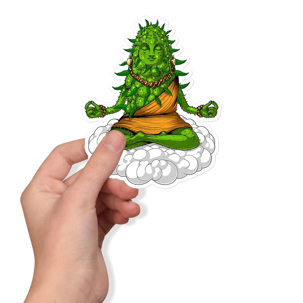Weed Bud Sticker, Weed Yoga Sticker, Weed Meditation Sticker, Cannabis Yoga Sticker, Hippie Stoner Sticker - Psychonautica Store