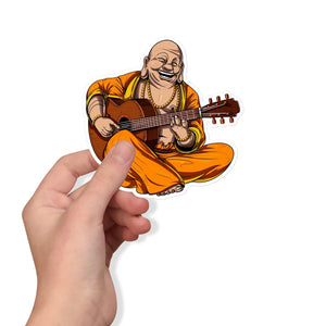 Buddha Sticker, Buddha Playing Guitar Sticker, Meditation Sticker, Zen Yoga Sticker, Spiritual Sticker, Buddhist Decal, Buddhism Sticker - Psychonautica Store