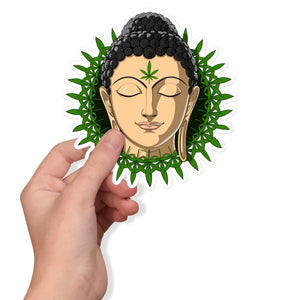 Buddha Weed Sticker, Buddhist Decals, Hippie Sticker, Psychedelic Buddha Sticker, Stoner Sticker, Cannabis Sticker, Marijuana Sticker - Psychonautica Store