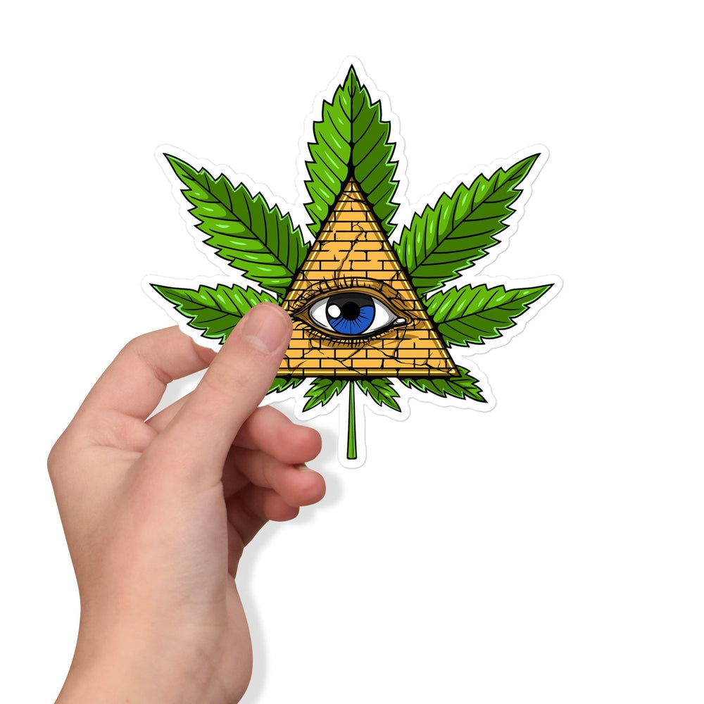 Weed Pyramid Sticker, Psychedelic Pyramid Sticker, Trippy Pyramid Sticker, Psychedelic Weed Sticker, Cannabis Sticker, Hippie Sticker, Stoner Decals - Psychonautica Store