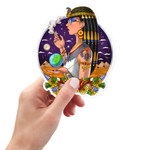 Queen Cleopatra Sticker, Hippie Sticker, Hippie Stoner Stickers, Egyptian Queen Cleopatra Stickers, Egyptian Goddess Sticker - Psychonautica Store
