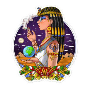 Cleopatra Sticker, Hippie Sticker, Stoner Stickers, Egyptian Queen Cleopatra Decal, Egyptian Goddess Sticker - Psychonautica Store