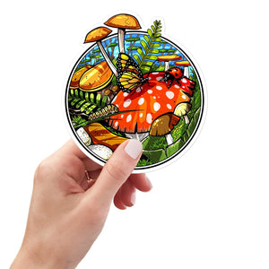Amanita Muscaria Sticker, Magic Mushrooms Sticker, Mushroom Sticker, Shrooms Sticker, Hippie Sticker, Forest Sticker, Fungi Stickers, Fungus Decals, Shrooms Sticker - Psychonautica Store