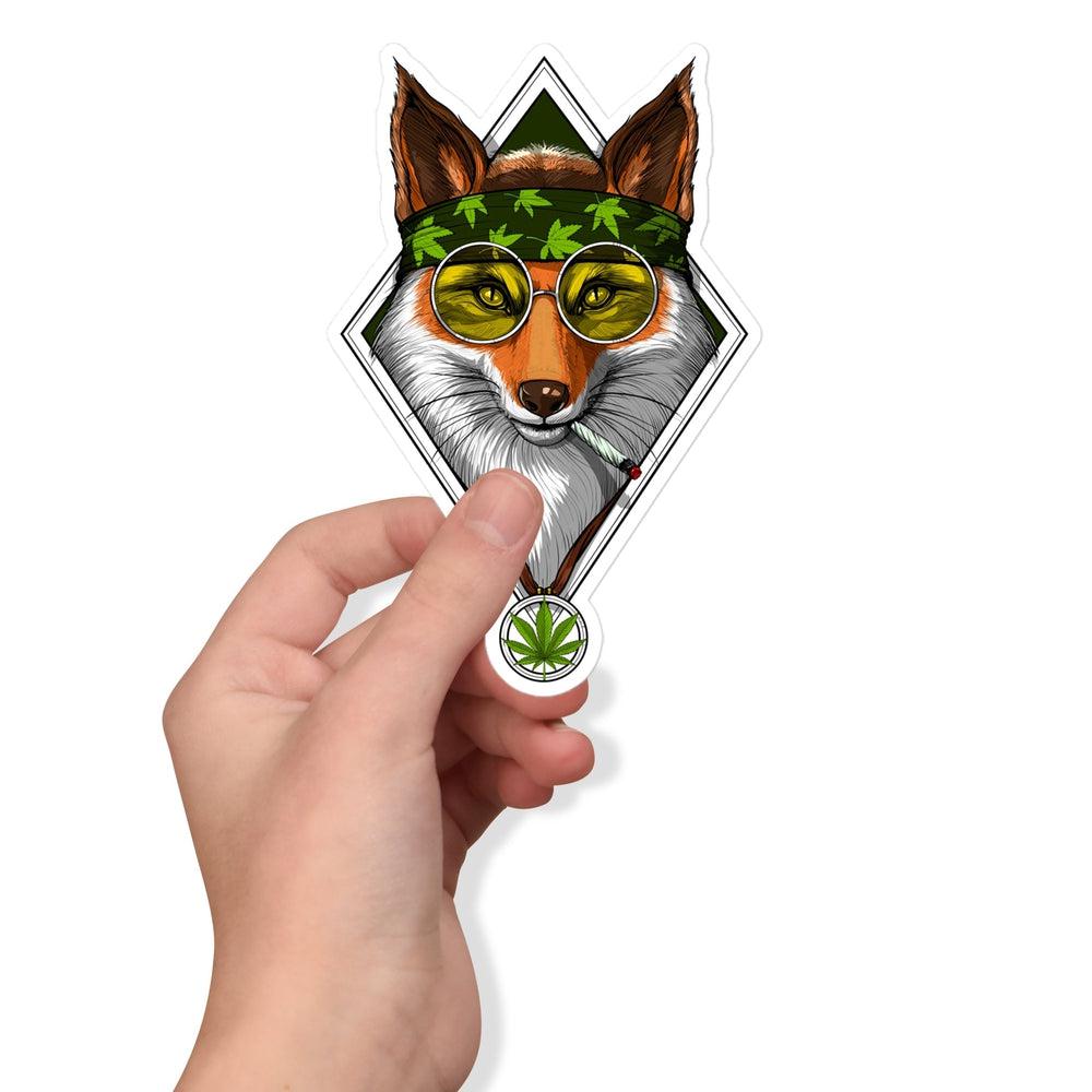 Fox Sticker, Weed Stickers, Hippie Sticker, Stoner sticker, Fox Decals, Fox Smoking Weed - Psychonautica Store