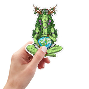 Gaia Goddess Sticker, Mother Nature Sticker, Mother Earth Sticker, Nature Spirit Sticker, Forest Spirit Sticker, Gaia Decal - Psychonautica Store