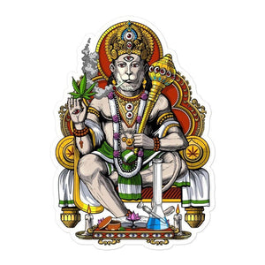 Hindu God Hanuman Sticker, Hippie Stoner Stickers, Psychedelic Hindu Decals, Smoking Weed Stickers, Hindu Deity Sticker, Hanuman Smoking Weed Sticker, Psychedelic Cannabis Sticker - Psychonautica Store