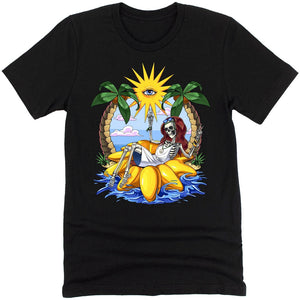Hippie Skeleton Shirt, Hippie Summer Tee Shirts, Psychedelic Skeleton T-Shirt, Hippie Sunflower Shirt, Hippie Clothes, Hippie Festival Clothing - Psychonautica Store