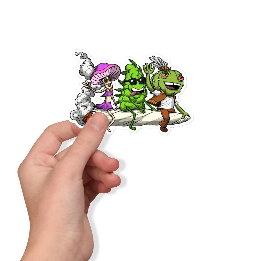 Stoner Sticker, Weed Sticker, Cannabis Sticker, Peyote Cactus Sticker, Hippie Weed Decal, Stoner Decal, Psychedelic Decal, Trippy Sticker, Hippie Sticker, Psilocybin Mushrooms Sticker - Psychonautica Store