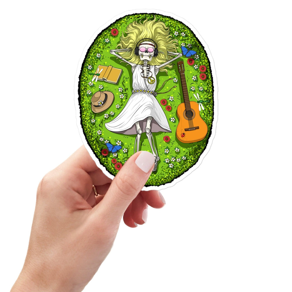 Hippie Skeleton Sticker, Funny Skeleton Stickers, Hippie Stickers, Hippie Decals - Psychonautica