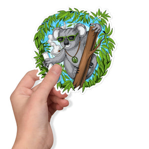 Koala Smoking Weed Sticker, Koala Decal, Hippie Stickers, Weed Sticker, Stoner Stickers, Cannabis Stickers - Psychonautica Store