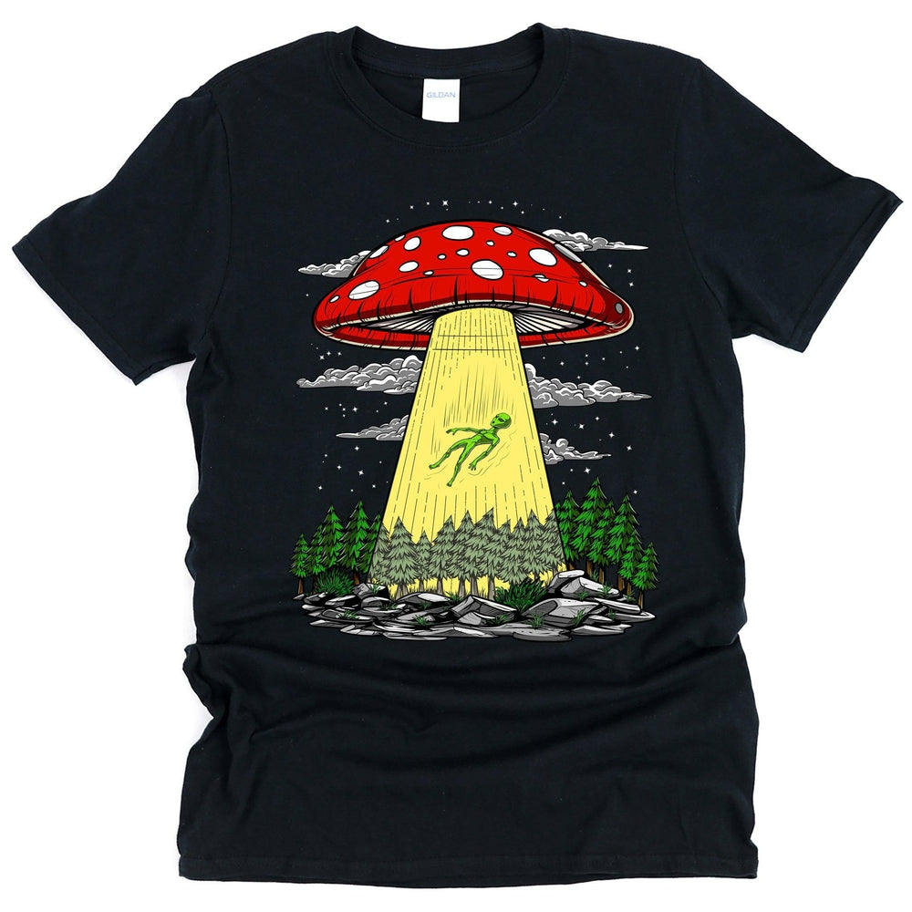 Mushroom Alien Abduction Psychedelic Unisex T-Shirt - Psychonautica
