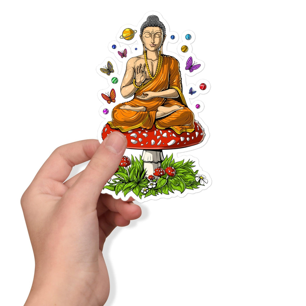Psychedelic Buddha Sticker, Magic Mushrooms Decals, Hippie Stickers, Buddha Stickers, Psychedelic Sticker, Buddha Meditation Sticker, Hippie Yoga Sticker - Psychonautica Store