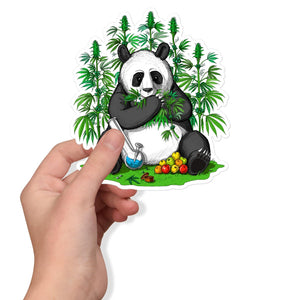 Panda Smoking Weed Stickers, Panda Bear Decal, Stoner Stickers, Weed Sticker, Cannabis Sticker, Marijuana Sticker, Ganja Decal - Psychonautica Store