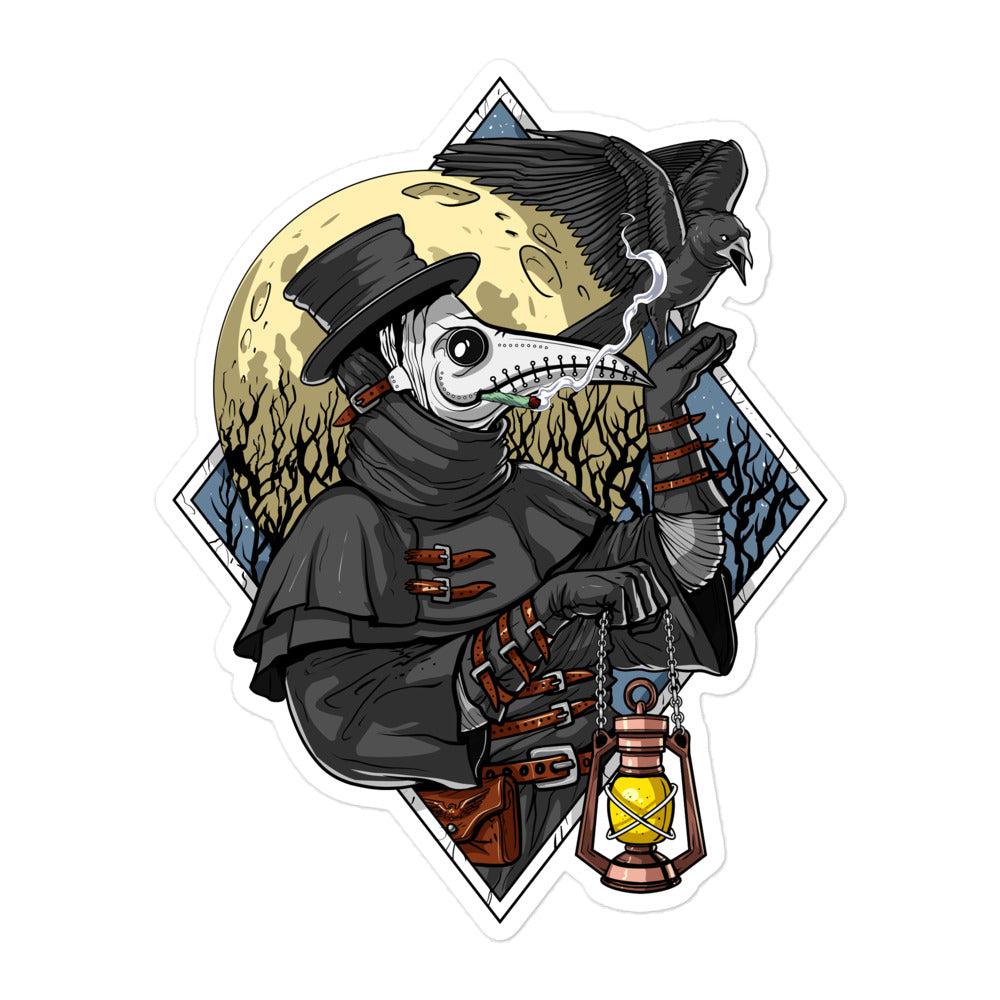 Plague Doctor Sticker, Plague Doctor Smoking Weed Stickers, Plague Doctor Stoner Stickers, Gothic Stickers, Plague Doctor Smoking Cannabis Decal - Psychonautica Store
