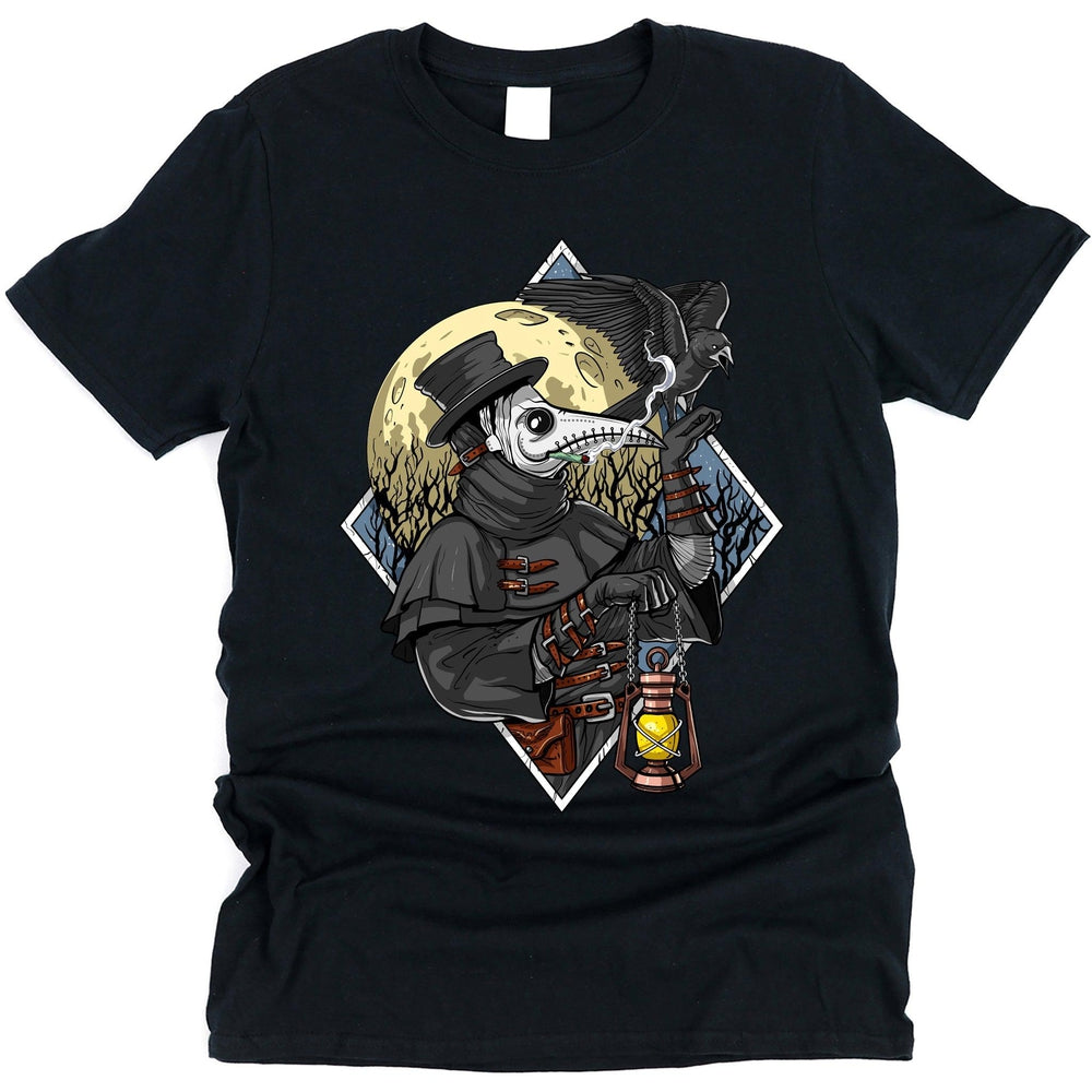 Plague Doctor T-Shirt, Plague Doctor Smoking Weed Shirt, Plague Doctor Stoner Shirt, Gothic Mens T-Shirt, Plague Doctor Smoking Cannabis Tee - Psychonautica Store