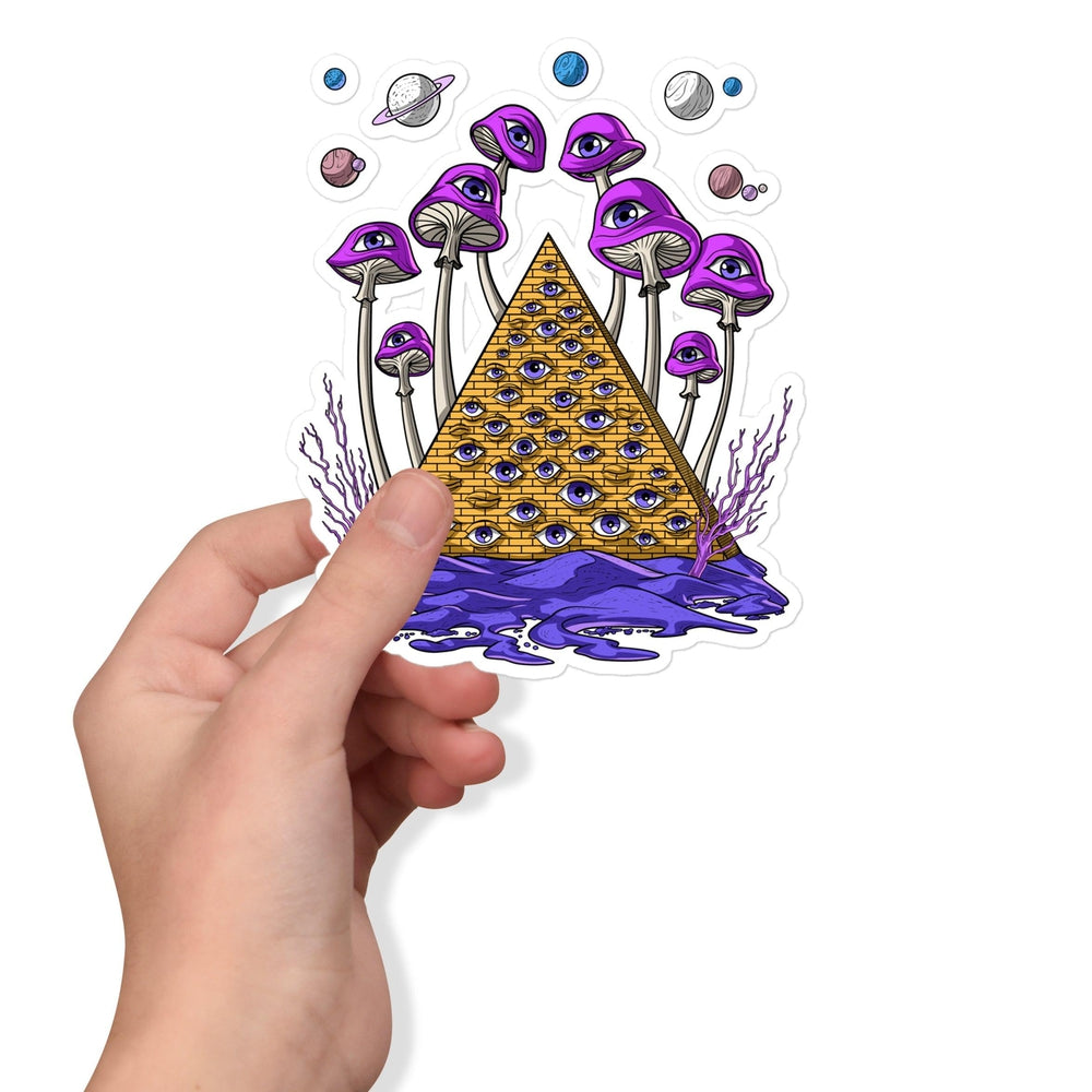 Psy Sticker Psychedelic Mushroom Pyramid Tryppy Psytrance Sticker - Psychonautica