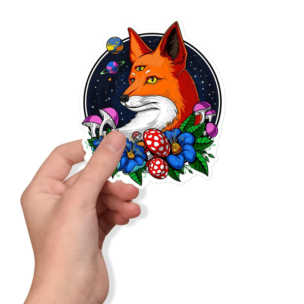 Psychedelic Fox Sticker, Trippy Fox Sticker, Psychedelic Sticker, Magic Mushrooms Sticker, Psychedelic Forest Sticker - Psychonautica Store