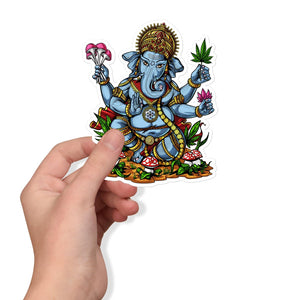 Ganesha Sticker, Psychedelic Sticker, Trippy Ganesha Sticker, Hippie Sticker, Stoner Sticker, Weed Stickers, Cannabis Sticker - Psychonautica Store