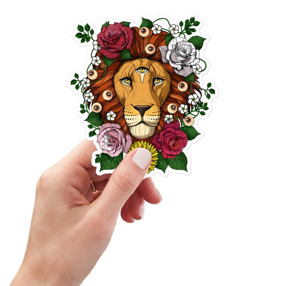 Psychedelic Lion Sticker, Psychedelic Sticker, Trippy Lion Sticker, Hippie Lion Sticker, Psychedelic Decal, Psychedelic Animal Sticker - Psychonautica Store