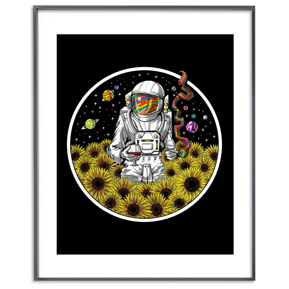 Psychedelic Astronaut Poster, Astronaut Art Print, Stoner Art Print, Psychedelic Art Print, Trippy Poster, Cannabis Poster - Psychonautica Store