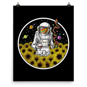 Psychedelic Astronaut Poster, Astronaut Art Print, Stoner Art Print, Psychedelic Art Print, Trippy Poster, Cannabis Poster - Psychonautica Store