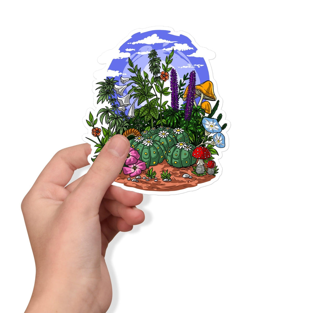 Psychoactive Plants Sticker, Psychedelic Plants Sticker, Psychedelic Garden Sticker, Gardener Sticker, Trippy Sticker, Mushrooms Sticker, Hippie Stickers - Psychonautica Store