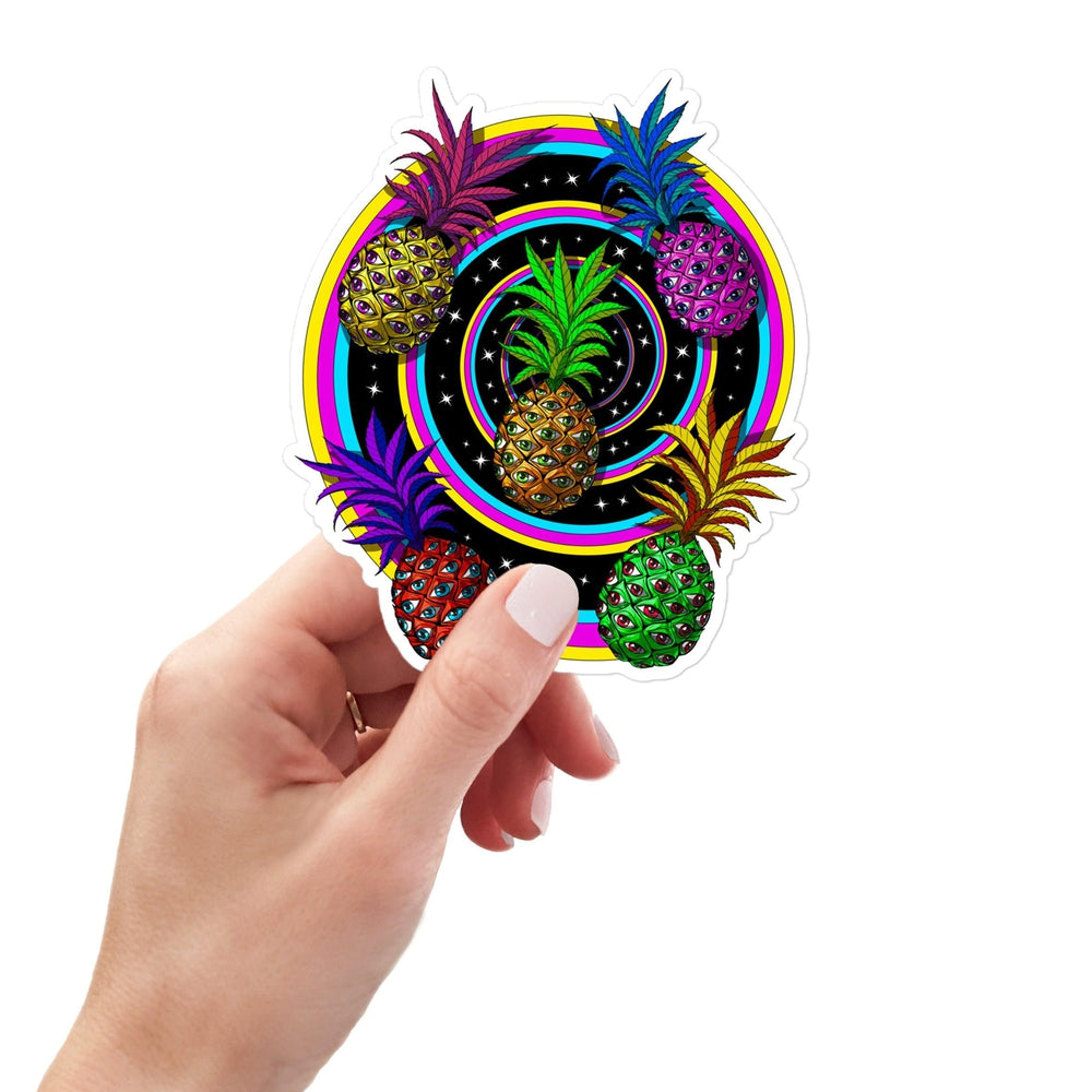 Pineapples Sticker, Psychedelic Pineapples Sticker, Trippy Sticker, Pineapples Decal - Psychonautica Store