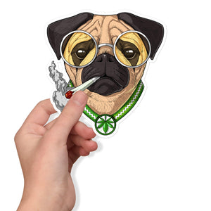 Pug Smoking Weed Stickers, Pug Decals, Stoner Stickers, Weed Sticker, Cannabis Decals, Marijuana Decal, Stoner Decal - Psychonautica Store